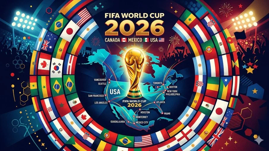 Estádio preparado para a Copa do Mundo 2026 lotado de torcedores